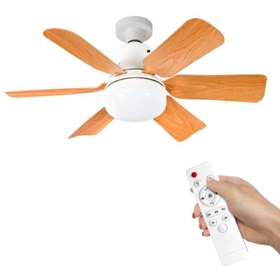 UVERBON Ventilateur de plafond 3 vitesses 6 pales LED 3 températures de couleur minuterie pales silencieuses en similibois 40 W Blanc - Publicité UVERBON Ventilateur de plafond 3 vitesses 6 pales LED 3 températures de couleur minuterie pales silencieuses en similibois 40 W Blanc - Publicité