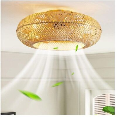 UVERBON Ventilateur de plafond en rotin avec éclairage télécommande 6 vitesses de ventilation minuteur silencieux ampoule E27 50 W Blanc - Publicité UVERBON Ventilateur de plafond en rotin avec éclairage télécommande 6 vitesses de ventilation minuteur silencieux ampoule E27 50 W Blanc - Publicité