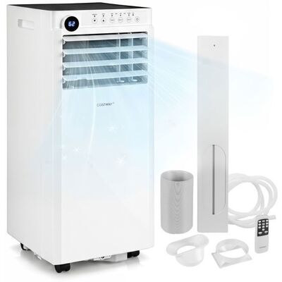 Climatiseur Mobile 9000 BTU 25kW Wifi 4 en 1 R290 COSTWAY-RefroidissementDéshumidificateurVentilateurMode Nuit-Kit Fenêtre-42㎡ Blanc - Publicité Climatiseur Mobile 9000 BTU 25kW Wifi 4 en 1 R290 COSTWAY-RefroidissementDéshumidificateurVentilateurMode Nuit-Kit Fenêtre-42㎡ Blanc - Publicité