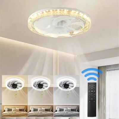 NOBRAND Ventilateur de plafond - 4 vitesses - 3 couleurs de lumière - 360° pivotant - 45W Blanc - Publicité NOBRAND Ventilateur de plafond - 4 vitesses - 3 couleurs de lumière - 360° pivotant - 45W Blanc - Publicité