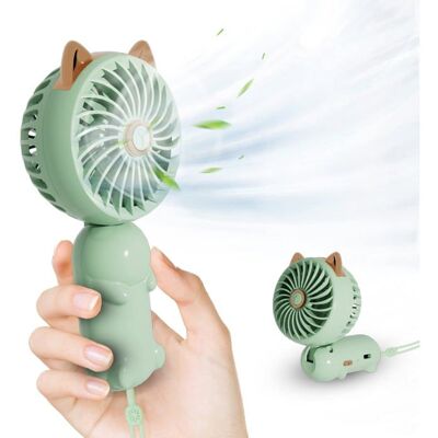 SANS MARQUE Ventilateur chat rechargeable pliable 3 vitesses vert Vert - Publicité SANS MARQUE Ventilateur chat rechargeable pliable 3 vitesses vert Vert - Publicité