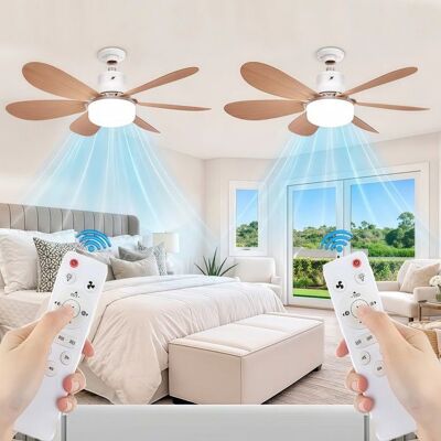 NOBRAND 2Pcs Ventilateur de Plafond avec Lumière et TelecommandeLa LED 40W E27 Lampe3 Vitesses Silencieux pour Salon Chambre - Publicité NOBRAND 2Pcs Ventilateur de Plafond avec Lumière et TelecommandeLa LED 40W E27 Lampe3 Vitesses Silencieux pour Salon Chambre - Publicité