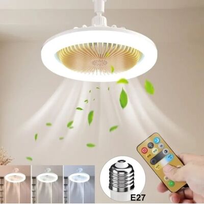 Plafonnier ventilateur - NOBRAND - MHZB - LED intégrée - Télécommande - 30W E27 Blanc - Publicité Plafonnier ventilateur - NOBRAND - MHZB - LED intégrée - Télécommande - 30W E27 Blanc - Publicité