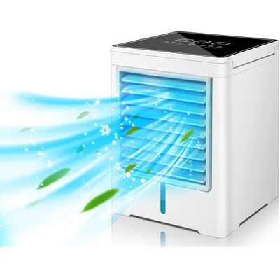 JUPPRO Climatiseur Mobile Portable Refroidisseur d’Air Silencieux avec Réservoir d’Eau Mini Ventilateur de Bureau à Plusieurs Vitesses Blanc - Publicité JUPPRO Climatiseur Mobile Portable Refroidisseur d’Air Silencieux avec Réservoir d’Eau Mini Ventilateur de Bureau à Plusieurs Vitesses Blanc - Publicité
