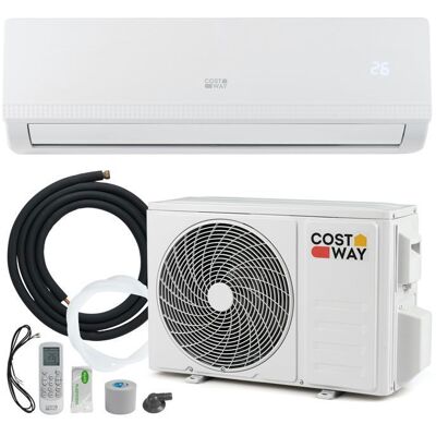 Climatiseur Fixe Mono-Split 9000BTU 26 kW R32 COSTWAY-Chauffage 16-31°C-Pompe à Chaleur-Kit 4M Liaison Complet-Minuterie 24H-A++ Blanc - Publicité Climatiseur Fixe Mono-Split 9000BTU 26 kW R32 COSTWAY-Chauffage 16-31°C-Pompe à Chaleur-Kit 4M Liaison Complet-Minuterie 24H-A++ Blanc - Publicité