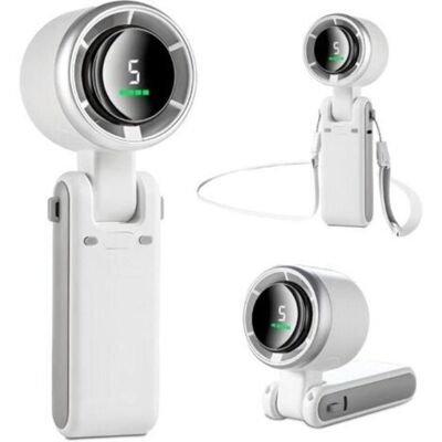 NOBRAND Mini ventilateur turbo 3 en 1. Compact et portable. 5 vitesses de ventilation puissantes. Batterie rechargeable incluse. Blanc - Publicité NOBRAND Mini ventilateur turbo 3 en 1. Compact et portable. 5 vitesses de ventilation puissantes. Batterie rechargeable incluse. Blanc - Publicité