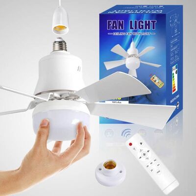 NOBRAND Ventilateur de plafond à cinq feuilles E27 à visser avec pales amovibles + base 30W Blanc Blanc - Publicité NOBRAND Ventilateur de plafond à cinq feuilles E27 à visser avec pales amovibles + base 30W Blanc Blanc - Publicité