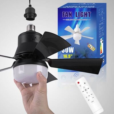NOBRAND Ventilateur de plafond à cinq feuilles E27 à visser avec pales amovibles + base 40W noir Noir - Publicité NOBRAND Ventilateur de plafond à cinq feuilles E27 à visser avec pales amovibles + base 40W noir Noir - Publicité