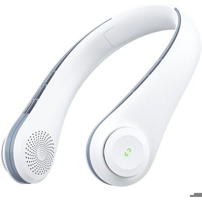 NOBRAND Ventilateur portable et silencieux à fixer autour du cou avec batterie intégrée chargement USB et 3 vitesses de ventilation. Blanc - Publicité NOBRAND Ventilateur portable et silencieux à fixer autour du cou avec batterie intégrée chargement USB et 3 vitesses de ventilation. Blanc - Publicité