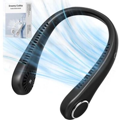 NOBRAND Ventilateur portable. Silencieux mains libres à fixer autour du cou. Orientable à 360°. 3 vitesses de ventilation. Noir - Publicité NOBRAND Ventilateur portable. Silencieux mains libres à fixer autour du cou. Orientable à 360°. 3 vitesses de ventilation. Noir - Publicité