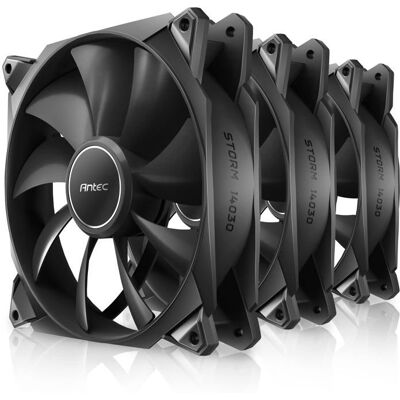 Ventilateur - ANTEC - Storm T3 - Lot de 3 - 14cm - Noir - Silencieux et Énergétiquement Efficace Noir - Publicité Ventilateur - ANTEC - Storm T3 - Lot de 3 - 14cm - Noir - Silencieux et Énergétiquement Efficace Noir - Publicité