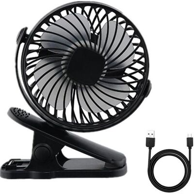 NOBRAND Ventilateur à clip USB rechargeable 360° silencieux - mini portable 1200 mAh noir Noir - Publicité NOBRAND Ventilateur à clip USB rechargeable 360° silencieux - mini portable 1200 mAh noir Noir - Publicité