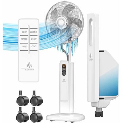 KESSER Ventilateur Frosty - Nebulisation d'eau - Humidificateur silencieux - Fonction minuterie - Publicité KESSER Ventilateur Frosty - Nebulisation d'eau - Humidificateur silencieux - Fonction minuterie - Publicité
