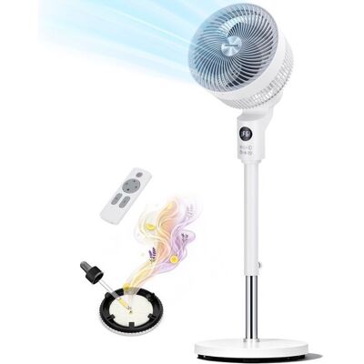 Aigostar Ventilateur Circulateur dAir sur Pied - 6 Vitesses Télécommande Minuterie 12hHauteur RéglablePastilles Aromatiques Blanc - Publicité Aigostar Ventilateur Circulateur dAir sur Pied - 6 Vitesses Télécommande Minuterie 12hHauteur RéglablePastilles Aromatiques Blanc - Publicité