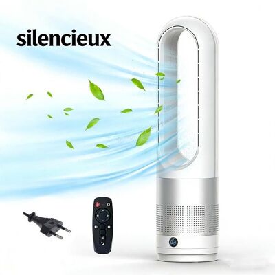 UVERBON Ventilateur sans pales tour silencieux 80° - minuterie 8H - télécommande – 18 pouces – Économe et design moderne Blanc - Publicité UVERBON Ventilateur sans pales tour silencieux 80° - minuterie 8H - télécommande – 18 pouces – Économe et design moderne Blanc - Publicité