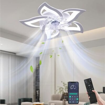 Plafonnier LED ventilateur de plafond - UVERBON - 69 cm - Silencieux - 50W - Télécommande/APP Blanc - Publicité Plafonnier LED ventilateur de plafond - UVERBON - 69 cm - Silencieux - 50W - Télécommande/APP Blanc - Publicité
