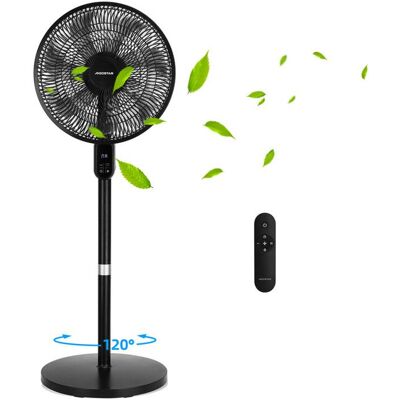 Aigostar Ventilateur sur Pied Silencieux avec Télécommande 7 Pales Puissant Oscillation 120° Hauteur Réglable 91-125cm Noir Noir - Publicité Aigostar Ventilateur sur Pied Silencieux avec Télécommande 7 Pales Puissant Oscillation 120° Hauteur Réglable 91-125cm Noir Noir - Publicité
