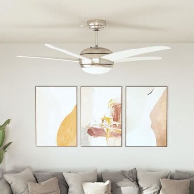 Ventilateur de plafond - VIDAXL - 128 cm - Blanc - 3 vitesses - Télécommande incluse Blanc - Publicité Ventilateur de plafond - VIDAXL - 128 cm - Blanc - 3 vitesses - Télécommande incluse Blanc - Publicité