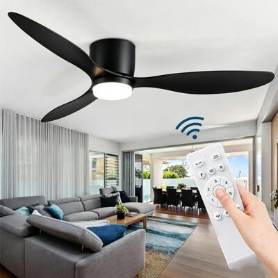 UVERBON Ventilateur de plafond avec lumière et télécommande 105cm moteur DC réversible silencieux pour intérieur extérieur patio ferme Noir - Publicité UVERBON Ventilateur de plafond avec lumière et télécommande 105cm moteur DC réversible silencieux pour intérieur extérieur patio ferme Noir - Publicité