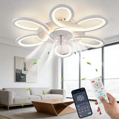 UVERBON Ventilateur de Plafond 25 Pouces avec LED – Intelligent (APP Télécommande) Silencieux 3500lm – Pour Chambre Cuisine Salon Blanc - Publicité UVERBON Ventilateur de Plafond 25 Pouces avec LED – Intelligent (APP Télécommande) Silencieux 3500lm – Pour Chambre Cuisine Salon Blanc - Publicité