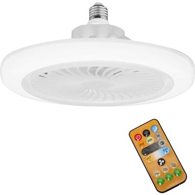 Ventilateur de plafond - UVERBON - 3 en 1 E27 - LED 30W - 3 températures (3000/4000/6500K) - 3 vitesses Blanc - Publicité Ventilateur de plafond - UVERBON - 3 en 1 E27 - LED 30W - 3 températures (3000/4000/6500K) - 3 vitesses Blanc - Publicité