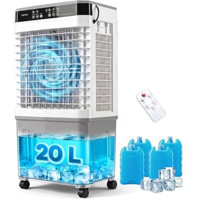 Climatiseur Mobile 20L 80W 3 en 1 Rafraîchisseur dAir COSTWAY- Froid-Télécommande-Minuterie 12H-3 Vitesses-Oscillation 70° - Publicité Climatiseur Mobile 20L 80W 3 en 1 Rafraîchisseur dAir COSTWAY- Froid-Télécommande-Minuterie 12H-3 Vitesses-Oscillation 70° - Publicité