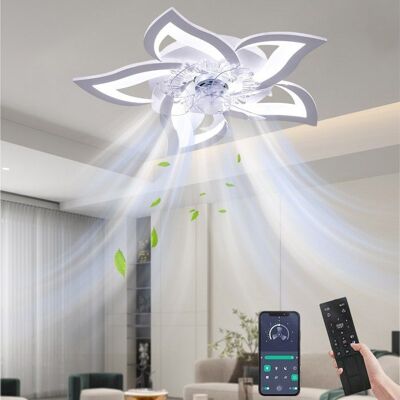 UVERBON Ventilateur de plafond LED 6 vitesses 3 températures de couleur avec télécommande contrôle par application minuterie blanc Blanc - Publicité UVERBON Ventilateur de plafond LED 6 vitesses 3 températures de couleur avec télécommande contrôle par application minuterie blanc Blanc - Publicité
