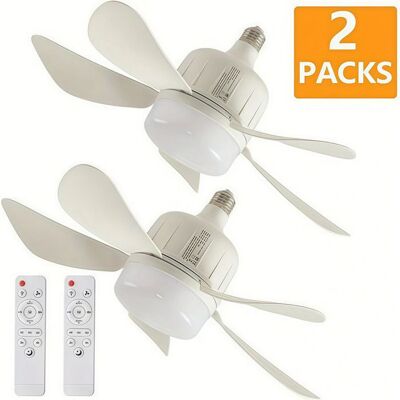 NOBRAND Lot de 2 ventilateurs de plafond3 vitessesIntensité variable5 palesDouille E27/E26TélécommandeÉclairage LED 2700K à 6000K Blanc - Publicité NOBRAND Lot de 2 ventilateurs de plafond3 vitessesIntensité variable5 palesDouille E27/E26TélécommandeÉclairage LED 2700K à 6000K Blanc - Publicité