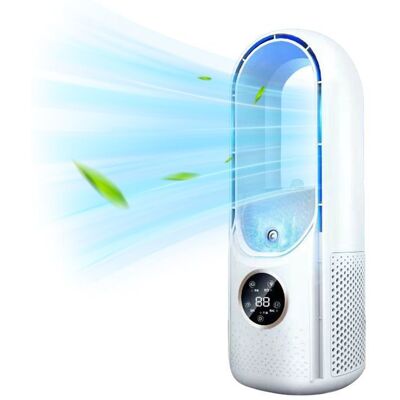 Ventilateur sans pales - UVERBON - 6 vitesses - Minuterie 8h - Silencieux - Grand angle Blanc - Publicité Ventilateur sans pales - UVERBON - 6 vitesses - Minuterie 8h - Silencieux - Grand angle Blanc - Publicité