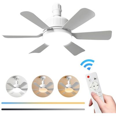 UVERBON Ventilateur de plafond 40W avec lumière et télécommande trois vitesses de ventilation fonctionnement silencieux Blanc - Publicité UVERBON Ventilateur de plafond 40W avec lumière et télécommande trois vitesses de ventilation fonctionnement silencieux Blanc - Publicité