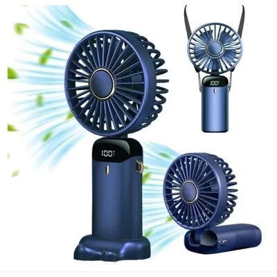 Ventilateur Portable - NOBRAND - Mini Ventilateur Rechargeable - 4000mAh - 5 Vitesses - Écran LED Bleu - Publicité Ventilateur Portable - NOBRAND - Mini Ventilateur Rechargeable - 4000mAh - 5 Vitesses - Écran LED Bleu - Publicité