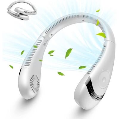 NOBRAND Ventilateur portable - 3 Vitesses - 5000 mAh - USB Rechargeable - Silencieux Blanc - Publicité NOBRAND Ventilateur portable - 3 Vitesses - 5000 mAh - USB Rechargeable - Silencieux Blanc - Publicité