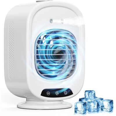 WEBSHOP DIRECT Climatiseur Mobile Portable Mini Refroidisseur dAir 4 en 1 Silencieux 3 Vitesses 300ML USB Ventilateur Brumisateur (Blanc) - Publicité WEBSHOP DIRECT Climatiseur Mobile Portable Mini Refroidisseur dAir 4 en 1 Silencieux 3 Vitesses 300ML USB Ventilateur Brumisateur (Blanc) - Publicité