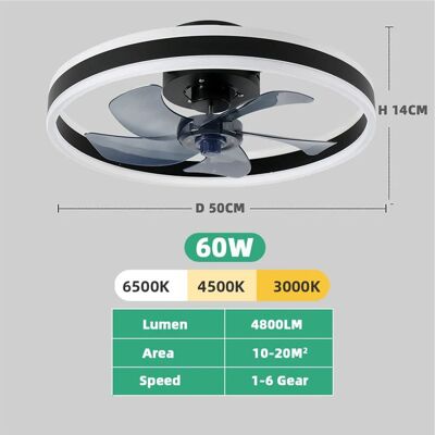 UVERBON Ventilateur Plafond avec Lumiere 50cm - 6 vitesses Fan Silencieux et LED lumière réglable -télécommande-Pour Cuisine Chambre Salon Noir - Publicité UVERBON Ventilateur Plafond avec Lumiere 50cm - 6 vitesses Fan Silencieux et LED lumière réglable -télécommande-Pour Cuisine Chambre Salon Noir - Publicité