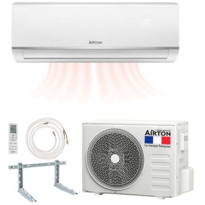 Pack pompe à chaleur réversible AIRTON - Prêt à poser - 3500W - Readyclim 4M - Support mural - Publicité Pack pompe à chaleur réversible AIRTON - Prêt à poser - 3500W - Readyclim 4M - Support mural - Publicité