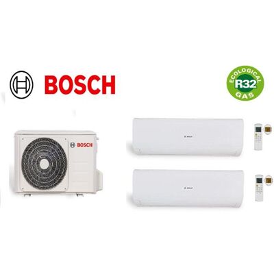 Pack climatisation unité extérieure bi split BOSCH 5200W + 1 unités intérieure 2 KW + 1 unité intérieure 35KW R32 Blanc - Publicité Pack climatisation unité extérieure bi split BOSCH 5200W + 1 unités intérieure 2 KW + 1 unité intérieure 35KW R32 Blanc - Publicité