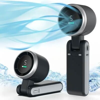 JUPPRO Ventilateur Portatif Pliable à Main - Rechargeable par USB Ultra-Silencieux avec 5 Vitesses Réglables Batterie de 3600mAh Noir Noir - Publicité JUPPRO Ventilateur Portatif Pliable à Main - Rechargeable par USB Ultra-Silencieux avec 5 Vitesses Réglables Batterie de 3600mAh Noir Noir - Publicité