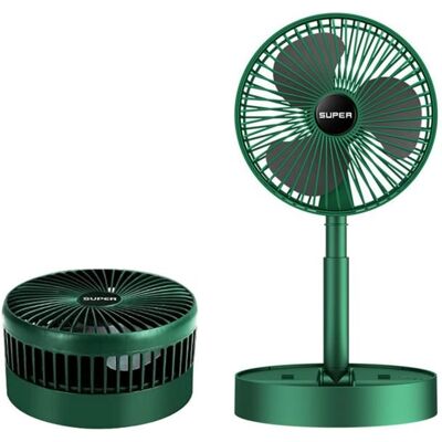 Ventilateur de table - NOBRAND - Pliable - Rechargeable USB - 3 vitesses - Silencieux Vert - Publicité Ventilateur de table - NOBRAND - Pliable - Rechargeable USB - 3 vitesses - Silencieux Vert - Publicité