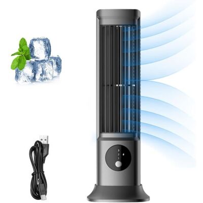 JUPPRO Climatiseur tour climatiseur portable sans fenêtre à 3 vitesses ventilateur tour avec conception 2 en 1 silencieux Gris ciel Noir - Publicité JUPPRO Climatiseur tour climatiseur portable sans fenêtre à 3 vitesses ventilateur tour avec conception 2 en 1 silencieux Gris ciel Noir - Publicité