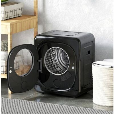 CRAVDOM Sèche-linge à condensation avec pompe à chaleur – 4 kg – 800 W – Noir – Touch Control Noir - Publicité CRAVDOM Sèche-linge à condensation avec pompe à chaleur – 4 kg – 800 W – Noir – Touch Control Noir - Publicité