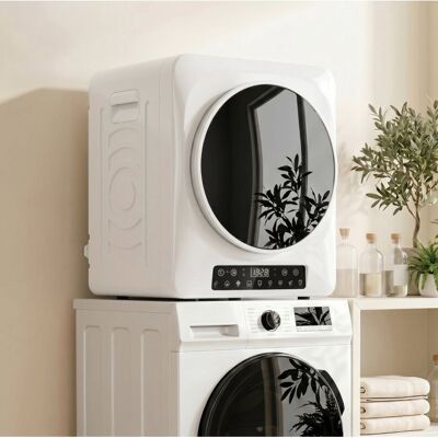 Sèche-Linge À Évacuation 5 Kg Blanc Sèche-Linge Compact FloraGrace Pour Buanderie Avec Capteur DHumidité 49x43x61cm Blanc - Publicité Sèche-Linge À Évacuation 5 Kg Blanc Sèche-Linge Compact FloraGrace Pour Buanderie Avec Capteur DHumidité 49x43x61cm Blanc - Publicité
