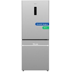 GEDTECH Réfrigérateur combiné Grande largeur GCB417NFIX 417L conglateur bas - No Frost - Inox Gris - Publicité GEDTECH Réfrigérateur combiné Grande largeur GCB417NFIX 417L conglateur bas - No Frost - Inox Gris - Publicité
