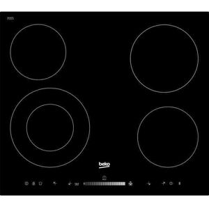 Plaque de cuisson vitrocéramique BEKO HIC64502T - 4 foyers Hi-Light - 6700W - L58 x P51cm - Noir Noir - Publicité Plaque de cuisson vitrocéramique BEKO HIC64502T - 4 foyers Hi-Light - 6700W - L58 x P51cm - Noir Noir - Publicité