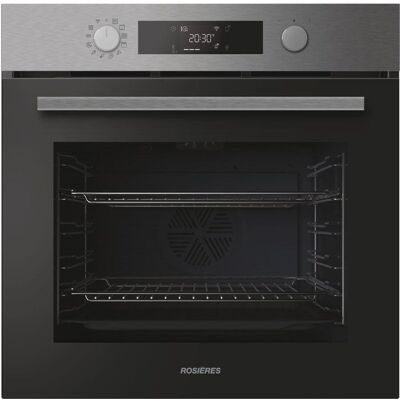 Four encastrable - Pyrolyse + Hydrolyse - ROSIERES - RO6 C5AB3EYTX - Inox / Noir - Porte froide - 78L - AirFry Noir - Publicité Four encastrable - Pyrolyse + Hydrolyse - ROSIERES - RO6 C5AB3EYTX - Inox / Noir - Porte froide - 78L - AirFry Noir - Publicité