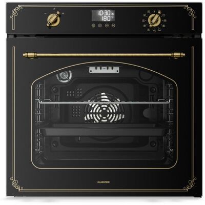 Klarstein Four Encastrable Pyrolyse Chaleur Tournante 76L 11 Modes Classe A Design Rétro Four Électrique 60cm Noir Noir - Publicité Klarstein Four Encastrable Pyrolyse Chaleur Tournante 76L 11 Modes Classe A Design Rétro Four Électrique 60cm Noir Noir - Publicité