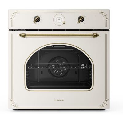 Klarstein Victoria Four encastrable 70L 50-250°C - Classe A+ - Look rétro ivoire Marron - Publicité Klarstein Victoria Four encastrable 70L 50-250°C - Classe A+ - Look rétro ivoire Marron - Publicité