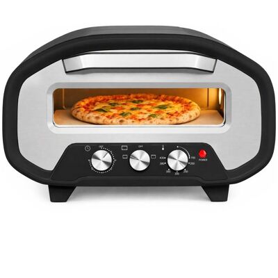 Four à pizza électrique - HOMCOM - 2200 W - pierre en céramique Ø305 cm minuteur 60 min - acier - 46x497x28cm - noir Gris - Publicité Four à pizza électrique - HOMCOM - 2200 W - pierre en céramique Ø305 cm minuteur 60 min - acier - 46x497x28cm - noir Gris - Publicité