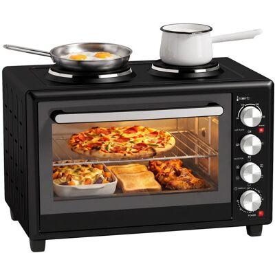 Mini-four - HOMCOM - 2 plaques de cuisson - 46 L - chaleur tournante température réglable 90-230 °C - acier - 581x40x395cm - noir Noir - Publicité Mini-four - HOMCOM - 2 plaques de cuisson - 46 L - chaleur tournante température réglable 90-230 °C - acier - 581x40x395cm - noir Noir - Publicité