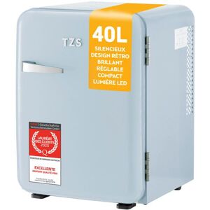 TZS FIRST AUSTRIA Mini-réfrigérateur 40L totalement silencieux design rétro - 2 compartiments de porte + 6 étagères flexibles - Bleu Bleu - Publicité TZS FIRST AUSTRIA Mini-réfrigérateur 40L totalement silencieux design rétro - 2 compartiments de porte + 6 étagères flexibles - Bleu Bleu - Publicité