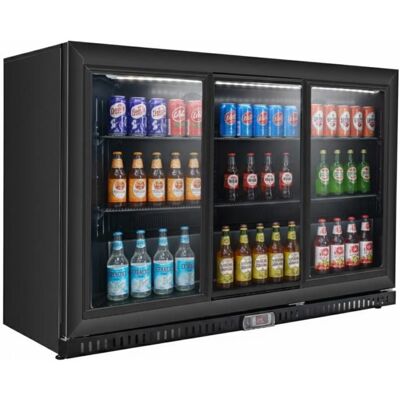 PESAGE MB Arrière-bar réfrigéré - 3 portes coulissantes vitrées - 297 L - Noir - +2/+8°C (R290) Noir - Publicité PESAGE MB Arrière-bar réfrigéré - 3 portes coulissantes vitrées - 297 L - Noir - +2/+8°C (R290) Noir - Publicité